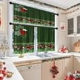 thumbnail image 7 of Christmas Kitchen Window Curtains and Valances Set 36 Inch Green Santa Snowflake Short Tier Curtains, Winter Xmas Small Kitchen Decor, 7 of 7