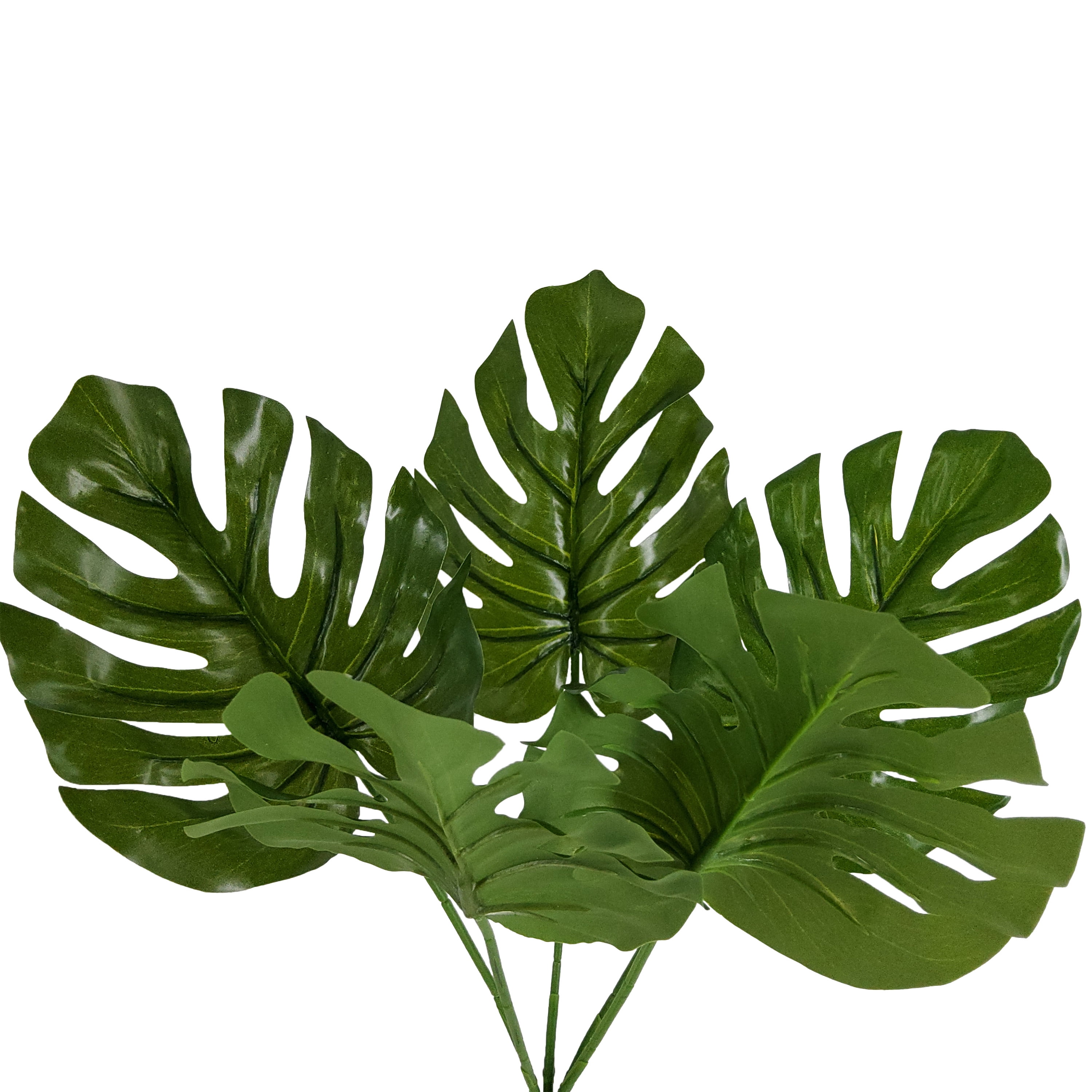 (4 pack) Mainstays 14" Artificial Swiss Cheese Monstera Pick, Green Color