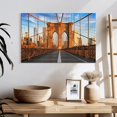 thumbnail image 3 of Elephant Stock Brooklyn Bridge Pedestrian Walkway Wall Art - Horizontal Canvas Wall Art - Living Room Wall Decor - Architecture Canvas - Blue And Gray Decor - 24" x 16", 3 of 8