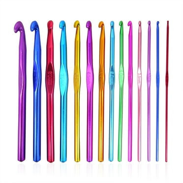 14PCS Multicolor Alumina Crochet Hooks Set Crochet Needles for Crocheting