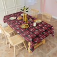 thumbnail image 3 of Red Christmas Plaid and Snowflake Pattern Rectangle Tablecloth 60"x120",Waterproof Polyester Rectangle Table Cloth, Wipeable Spillproof Polyester Tablecloth for Dining, Camping, Indoor and Outdoor, 3 of 6