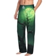 thumbnail image 5 of Cauagu Green Night Sky Moon Branches Mens Pajama Pants Sleep & Lounge Pants,PJ Bottoms with Pockets-Large, 5 of 7
