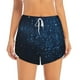 thumbnail image 2 of Balery Blue Glitter Retro Pantalones cortos deportivos para mujer con forro y dos bolsillos, elásticos, para entrenamiento, gimnasio, yoga-Small, 2 of 7