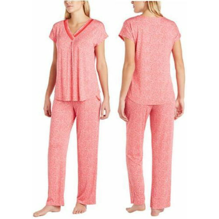 Midnight by Carole Hochman Womens 2 Piece Super Soft Pajama Set (Pink  Print, Medium)