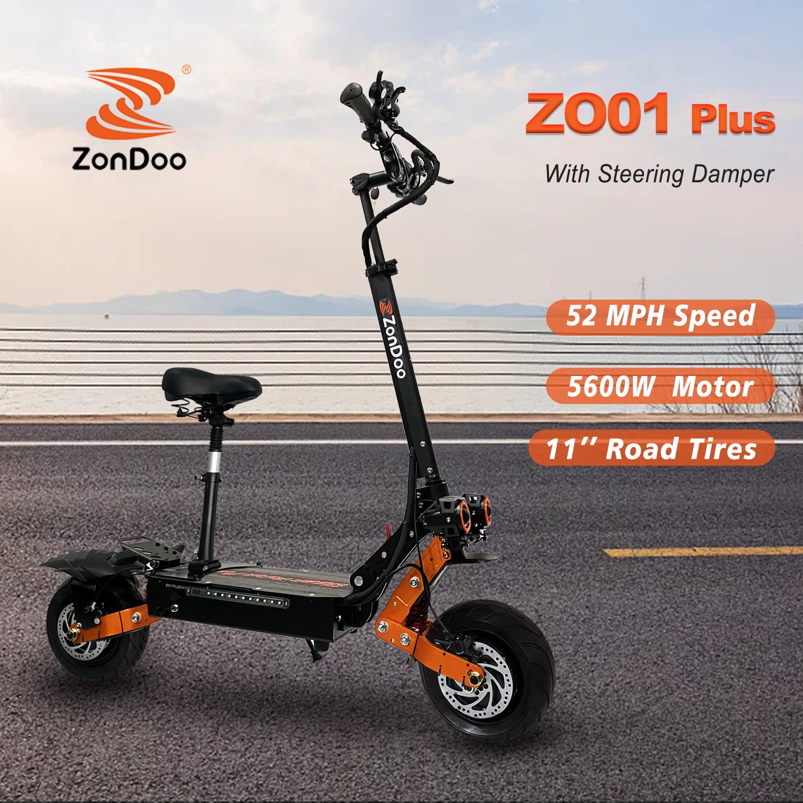 ZonDoo ZO01 PLUS Electric Scooter Dual Motor 60V 5600W Up to 52MPH