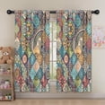 thumbnail image 5 of Blackout Kids Curtains,Multicolor Ethnic Geometric Pattern Childrens Insulated Curtains Set Of 2,Bedroom Essentials,Toddler Room Decor 52x63in(132x160cm), 5 of 5