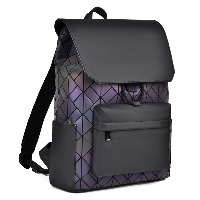 Mochila de viaje con reflector láser de colores que puede contener una computadora portátil de 16 pulgadas