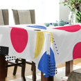 thumbnail image 5 of Yayeee Tablecloths 60" x 60" Rectangle Wrinkle Resistant Party Table Cover, Blue Retro Shapes, 5 of 8