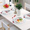 thumbnail image 6 of GZHJMY Christmas Cute Little Gnomes Santa Claus Snowflakes Placemats 1Pc,Holidays PVC Weave Place Mats Table Mats Non-Slip Easy to Clean for Home Kitchen BBQ Party Table Decor,15.4", 6 of 7