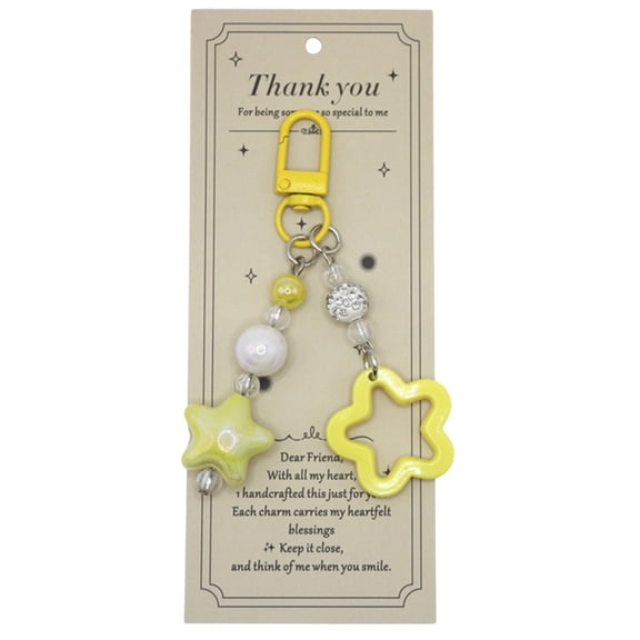 Star Bag Charm,Lovely Keychain for Handbags,Backpacks Purses Decors Bag Accessories Beaded Star Bags Key Charm Gift