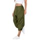 thumbnail image 1 of Pantalones de mujer holgados Gibobby diarios casuales con bolsillos elásticos cordón en la cintura Verdinegro XXXL, 1 of 4