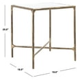 thumbnail image 3 of SAFAVIEH Couture Jessa Glam Glass Top Metal End Table, Brass/White, 3 of 9