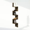 thumbnail image 5 of Furinno 5-Tier Floating Corner Shelf, Wall Mount Shelves for Storage and Display, Columbia Walnut, 5 of 6