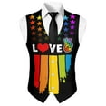 thumbnail image 5 of Yuyamidu Love Men's Formal Vest Set Slim Fit Waistcoat for Wedding Prom Party Colorful American Flag Mens Suit Vest Tuxedo Vests Size XL, 5 of 7
