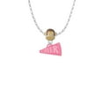 thumbnail image 2 of Delight Jewelry Acrylic 3/4" Hot Pink Cheer Megaphone Mia Monkey Charm Necklace, 2 of 4