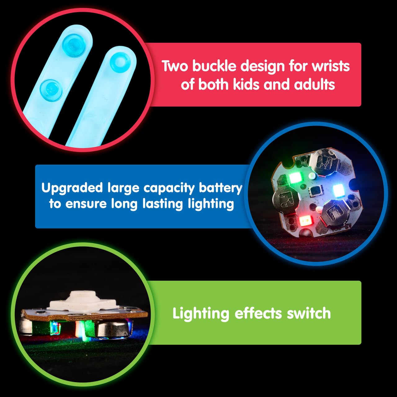 Joyfy 24 Pack LED Glow Spinning Bracelets photo 6