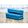thumbnail image 4 of Leewadee Foldable Floor Mattress – 2 in 1 Floor Meditation Mat for Yoga and Relaxation, Seating Futon with Kapok,  Light Blue, 4 of 9