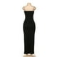 thumbnail image 5 of Vestido de mujer de una pieza con tirantes finos, corte ajustado, abertura hasta el muslo, vestido largo para fiesta, negro L, 5 of 13