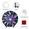 thumbnail image 4 of Yiaed Colored Abstract Print Bone China Decorative Plate Ceramic Dinner Plates Art Crafts with Display Stand-10in, 4 of 6