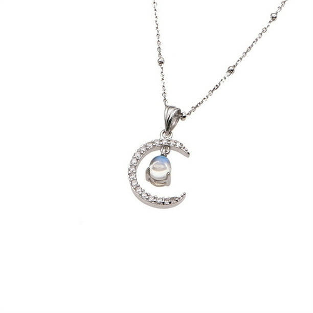 Qarigey Collares femeninos Moda Cuello Cadena Luna Colgante Joyas Gargantillas Novias portátiles Regalos Compromiso Aniversario Ropa, zapatos y accesorios Miscelánea Qarigey AP010049-00