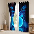 thumbnail image 3 of Manfei Musical Drum Kit Curtains Pack of 2 (42x84 Each),Rock Music Curtains Blackout,Blue Black Bedroom Curtains For Teens,Microfiber Bedroom Decor, 3 of 6