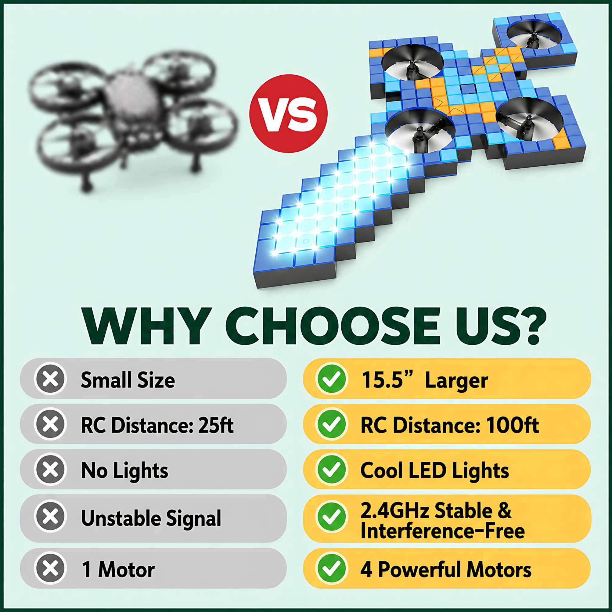 Sword-Shaped RC Airplane with LED Lights, 2.4GHz Remote Control Quadcopter, 4 Motors & 360 Flip Foam Drone, Blue