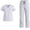 White 03, variant on Karymi Going Out Tops Scrub Set, V-Neck Short Sleeve Multi-Pocket Top Elastic Drawstring Waist Pants, Comfortable Stretch Breathable Medical Uniform Tops for Women Trendy