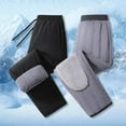 thumbnail image 3 of OSOLU Men's Pants Winter Thermal Solid Color with Drawstring Thickened Cold Weather Comfort Everyday Wear Fashion Travel Trousers, 3 of 9