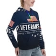 thumbnail image 6 of Picia Happy Veterans Day Pattern Casual Women's Hoodie, Hooded Sweatshirt with Kangaroo Pocket, Comfortable Pullover with Eye-catching Drawstrings-Large, 6 of 7