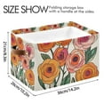 thumbnail image 4 of Yayeee 2 Pack Canvas Storage Basket with Handles for Shelves Fabric Bins Closet Organizer, Hand Drawn Floral, 4 of 8