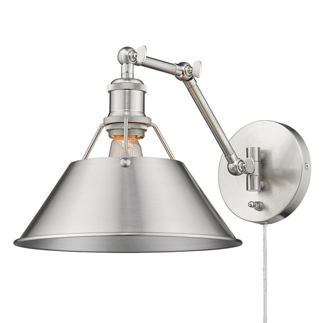 Golden Lighting Orwell Articulating 1-Light Wall Sconce with Pewter Shade
