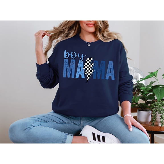 Boy Mama Sweatshirt - Mother’s Day Gift for Mama of Boys - Cozy New Mom Life Hoodie - Aesthetic Motherhood Crewneck - Gift for Mom
