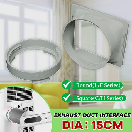 Porfeet Round/Square Shaped Exhaust Duct Interface for 15cm Portable Air Conditioner PC(Silver Round L/F Series)