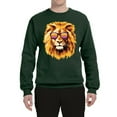 thumbnail image 2 of Lion With Sunglasses Animal Lover Unisex Crewneck Graphic Sweatshirt, Forest Green, Large, 2 of 3