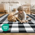 thumbnail image 4 of ODIKA Plaid Fabric Farmhouse Gingham Border Bathroom Checked Checkered Non-Slip Low Profile for Guest Room, Lounge, Apartment, 4 of 7