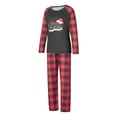 thumbnail image 4 of Elippeo Christmas Family Pajamas Matching Set Letter Santa Hat Print Long Sleeve Tops and Plaid Pants Sleepwear, 4 of 10