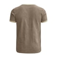 thumbnail image 4 of JAJAHO Linen T Shirt Men Short Sleeve Basic Tee Breathable Crew Neck Loose Fit Summer Top Beach Vacation Clothes Trendy Tops, 4 of 5