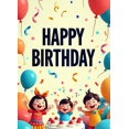 thumbnail image 4 of Kids Birthday Backdrop Happy Celebration Banner Cake Children Party Decoration Photo Shoot Backdrop Colorful Balloons Festive Events Party Background, 4 of 4