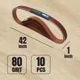 thumbnail image 2 of POWERTEC 10PK 1 x 42 Inch Sanding Belts, 80 Grit Aluminum Oxide Belt Sander Sanding Belt for Belt Sander, Belt and Disc Sander, Wood & Paint sanding, Metal Polishing, 414208A, 2 of 7