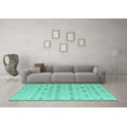 thumbnail image 3 of Ahgly Company Machine Washable Indoor Rectangle Solid Turquoise Blue Modern Area Rugs, 5' x 8', 3 of 4