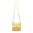 thumbnail image 6 of Packed Party Women's Woven Straw Crossbody Bag with Faux Leather Scallop and Chain Strap, Yellow, 6 of 8