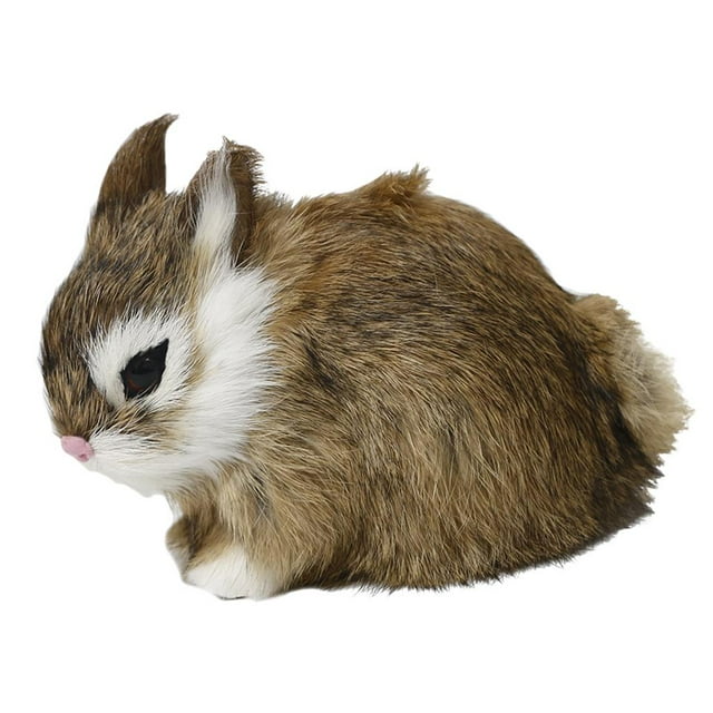 Artificial Resin Rabbits Figurines Garden Ornament Decorations Brown