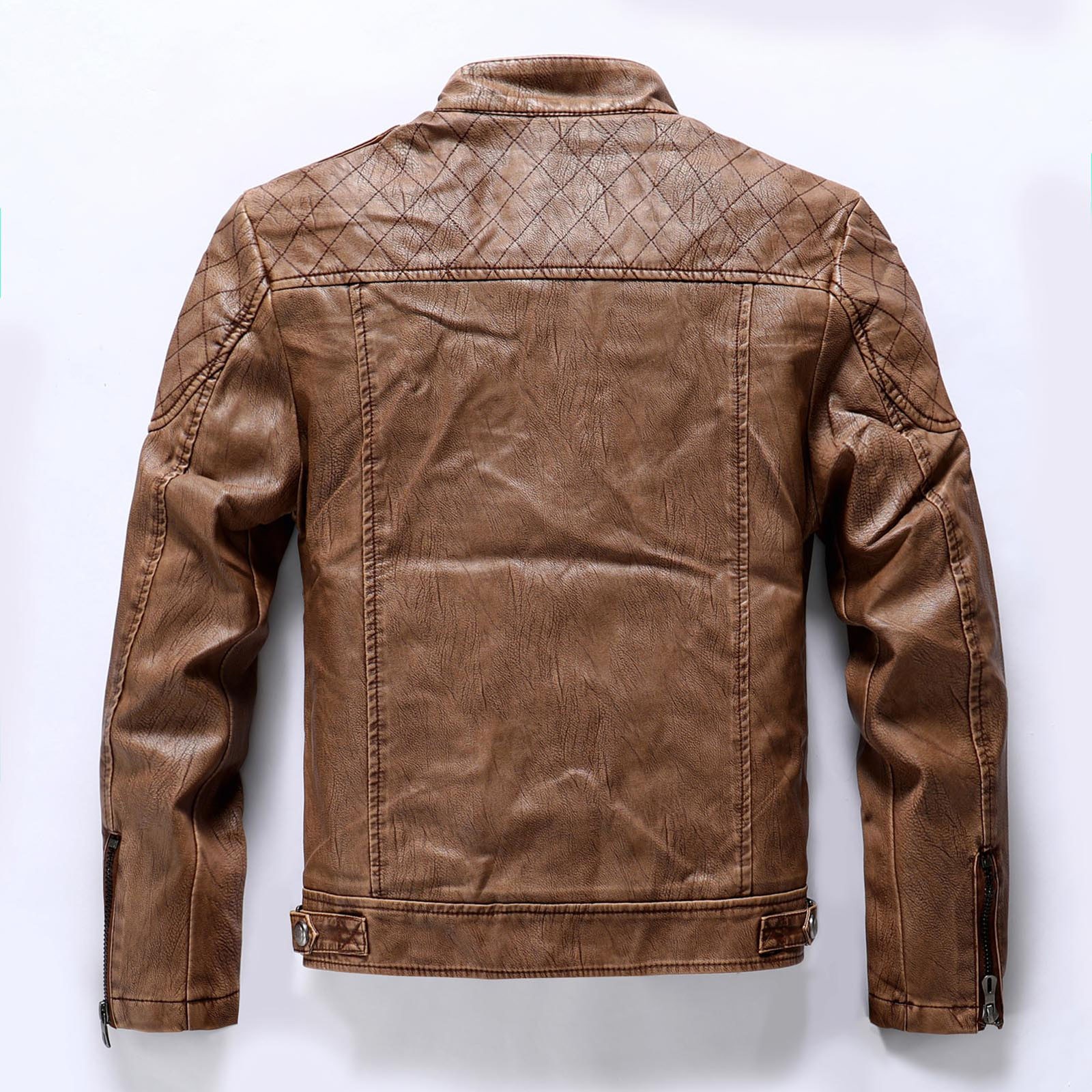 Chamarras Para Hombre Men s Autumn And Winter Stand Up Collar Biker Winter Thickened Padded Leather Jacket Jacket Jean Jackets Gift Set Wind Breaker Jackets Mens Khaki L Walmart