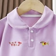 thumbnail image 4 of Faraee Toddler Baby Girl Clothes Summer Outfits Short Sleeve Polo Shirt Casual Shorts Set 2 Piece Little Kids Solid Outfit Purple 3-4 Years, 4 of 6