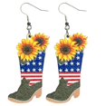 thumbnail image 4 of BNNG Earrings American Independence Day Fourth Of July Festival Jewelry Western Cowboy Boots Cowheads Earrings, 4 of 9