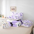 thumbnail image 6 of jejeloiu Halloween Ghost Bat Twin Bedding Sets 7-Piece,Trick Or Treat Bedding Comforter Set,Purple White Sheet Sets For Children,Microfiber Bedroom Decor Reversible, 6 of 8