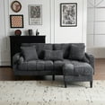 thumbnail image 3 of 3 Seat L Shaped Modern Sofa, Chenille Deep Seat Sofa with Storage Ottoman, Modular Sectional Cloud Couch with Side Storage and USB/C-TYPE Charging Ports for Living Room,Bedroom,Antique Dark Grey, 3 of 6