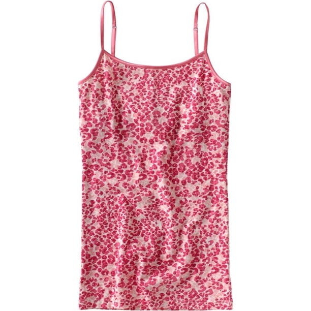 Camiseta sin mangas con estampado de leopardo Aeropostale para mujer, rosa, mediana