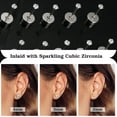 thumbnail image 3 of 5Pairs G23 Titanium Earrings for Women Men Hypoallergenic Titanium Stud Earrings for Sensitive Ears Clear Cubic Zirconia Earrings Studs 20G Flat Back Piercing Sleeper Cartilage Stud Earrings Set 2mm, 3 of 4