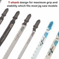 thumbnail image 3 of Jig Saw Blade Set, U-Shank Design, High Carbon Steel, Fast Cutting, Clean Cuts, Wide Compatibility, T-Shank Blades, Durable, Precisely Ground Teeth, Storage Case Included, For, 3 of 5